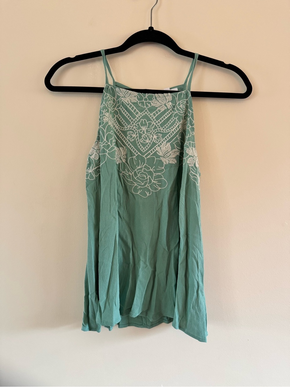 Eyeshadow Sage Green Floral Embroidered Top